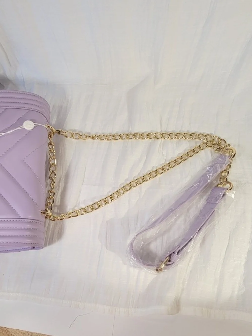 Valentino Orlandi Lavender Quilted Chain Crossbody Bag NWT